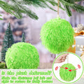 Syhood 2 Pcs Green Furry Large Christmas Ball Ornaments 4.72in by Deal US