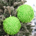 Syhood 2 Pcs Green Furry Large Christmas Ball Ornaments 4.72in by Deal US