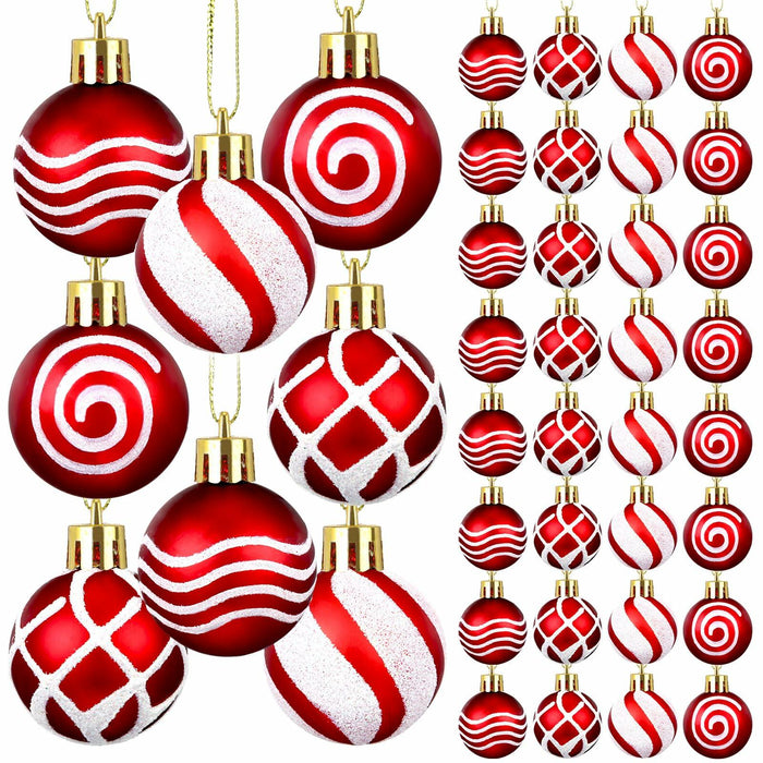 Shappy 72 Pc Mini Red Christmas Ball Ornaments 1.2 Inch Xmas Decor by Deal US