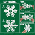 8 PCS 3D Glitter Snowflake Decorations White Christmas Tabletop Decor by Deal US