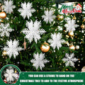 8 PCS 3D Glitter Snowflake Decorations White Christmas Tabletop Decor by Deal US