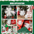 8 PCS 3D Glitter Snowflake Decorations White Christmas Tabletop Decor by Deal US