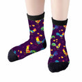 Samgula Multicolor Rooster Crew Socks Purple Rural Berry Colorful Size 6-8 by Deal US