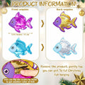 Suzile Christmas Fishing Ornaments 4 Pc Large Glitter Fish Coastal Blue by Deal US