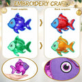 Suzile Christmas Fishing Ornaments 4 Pc Large Glitter Fish Coastal Blue by Deal US