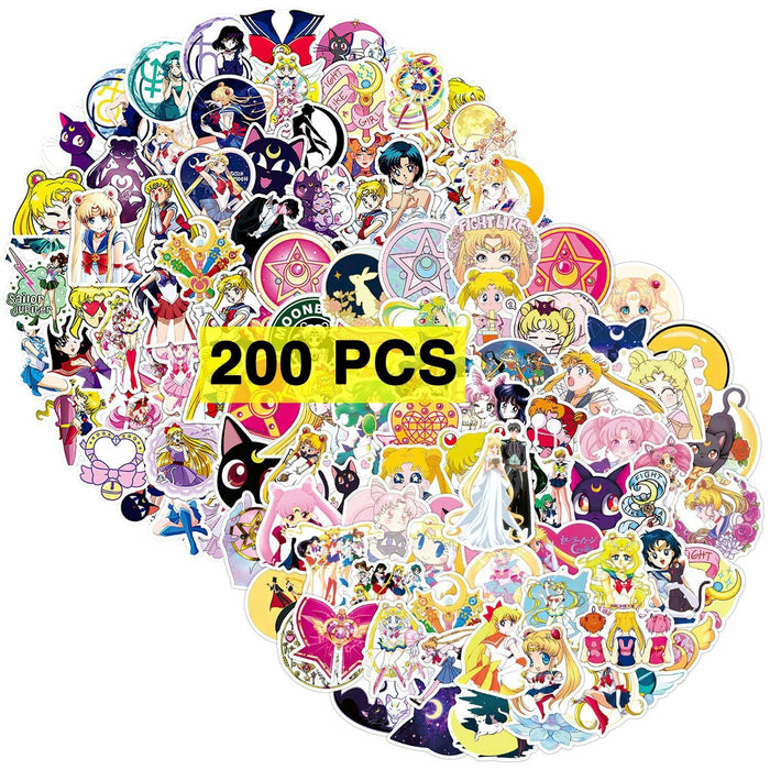 Babymiu Anime Moon Stickers 200 Pcs Vinyl Decals Party Supplies BA189 by Deal US