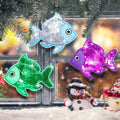 Suzile Christmas Fishing Ornaments 4 Pc Large Glitter Fish Coastal Blue by Deal US