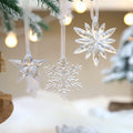 Ceoyiler 18 Pc 3D White Snowflake Christmas Tree Ornaments Hanging Decor by Deal US