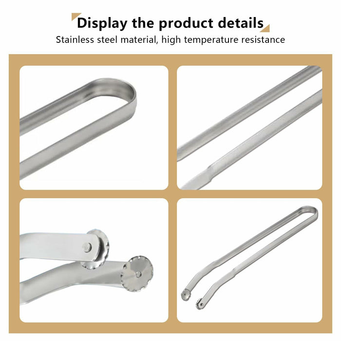 QKFU Stainless Steel BBQ Rotating Tongs for Meat and Vegetables 15 Inch by Deal US