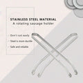 QKFU Stainless Steel BBQ Rotating Tongs for Meat and Vegetables 15 Inch by Deal US