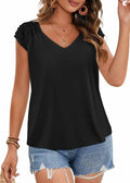 Bliwov Womens V Neck Short Sleeve Casual T Shirt Black 3XL by Deal US