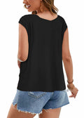 Bliwov Womens V Neck Short Sleeve Casual T Shirt Black 3XL by Deal US