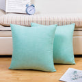 Jepeak Linen Throw Pillow Covers 16x24 Inch Pack of 2 Light Teal by Deal US