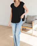 Bliwov Womens V Neck Short Sleeve Casual T Shirt Black 3XL by Deal US