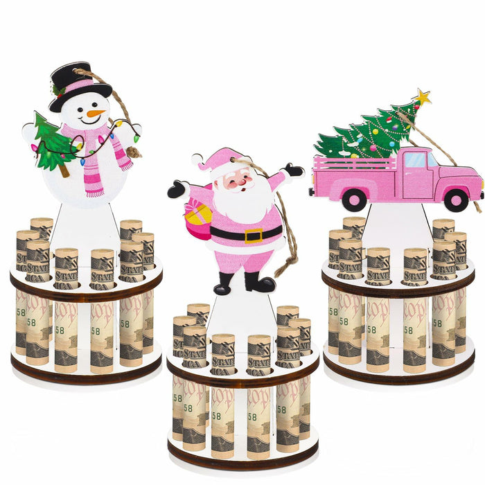 Weysat 3 Pcs Christmas Money Holder Ornaments Wooden Black Cat Xmas Decor by Deal US
