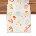 QIHOMPIB Easter Table Runner Colorful Eggs Polyester 13x72 Inch by Deal US