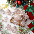 12 Pack White Glitter Christmas Ball Ornaments 2.36in Plastic Xmas Decor by Deal US