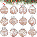 12 Pack White Glitter Christmas Ball Ornaments 2.36in Plastic Xmas Decor by Deal US