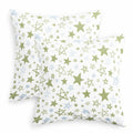 CaliTime Throw Pillow Covers Pack of 2 Cozy Fleece Stars 18x18in Sage Green by Deal US