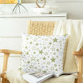 CaliTime Throw Pillow Covers Pack of 2 Cozy Fleece Stars 18x18in Sage Green by Deal US