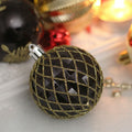 RoseCraft 60mm Hand-Printed Christmas Ball Ornaments Set 24PCS Black/Gold by Deal US
