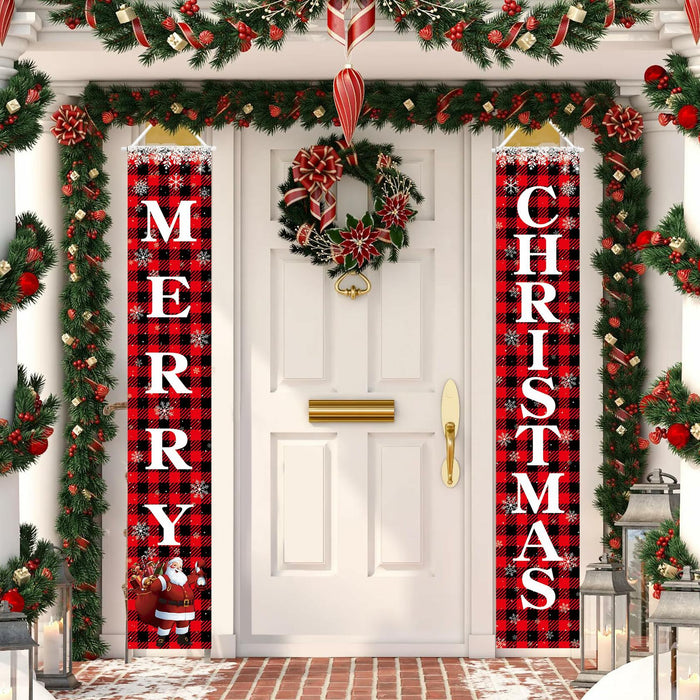Leuceiy Christmas Banner Santa Snow Outdoor Yard Porch Sign Decoration by Deal US