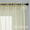 AZRMT Curtains 2 Panels 37x63in Light Filtering Sheer Rod Pocket Soft Beige by Deal US