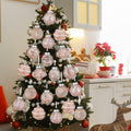 12 Pack White Glitter Christmas Ball Ornaments 2.36in Plastic Xmas Decor by Deal US