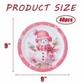 JASSEWRLY 40Pcs Christmas Snowman Disposable Paper Plates Holiday Party by Deal US