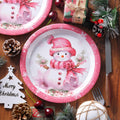JASSEWRLY 40Pcs Christmas Snowman Disposable Paper Plates Holiday Party by Deal US