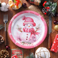 JASSEWRLY 40Pcs Christmas Snowman Disposable Paper Plates Holiday Party by Deal US