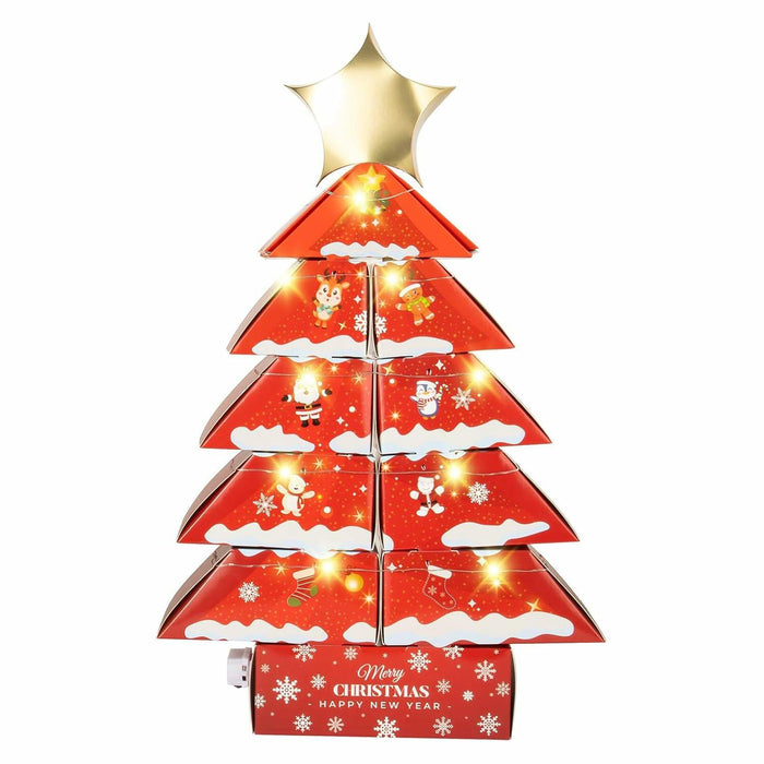 Decoration Boxes Tree Shape LED Light Gift Boxes 19.8x13.6x2.6in Set of 11 by Deal US