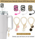 Nuozme Straw Cover Caps 6pcs w/ Initial Butterfly Charms for Stanley 30/40oz by Deal US