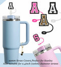 Nuozme Straw Cover Caps 6pcs w/ Initial Butterfly Charms for Stanley 30/40oz by Deal US