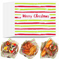 Tenceur 150 Pcs Christmas Wax Paper Sheets Red Green Striped Parchment by Deal US