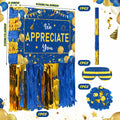 [Like New] Poen We Appreciate You Piñata with Stick Blindfold Blue Gold Confetti 16x12 Inch by Deal US