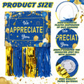 [Like New] Poen We Appreciate You Piñata with Stick Blindfold Blue Gold Confetti 16x12 Inch by Deal US