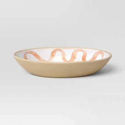 Threshold Coastal 40 fl oz Melamine Plastic Peach Ring Dinner Bowl Coral by Deal US