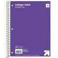up&up™ College Ruled 1 Subject Spiral Notebook Purple 70 Pages 3 Hole Punched by Deal US