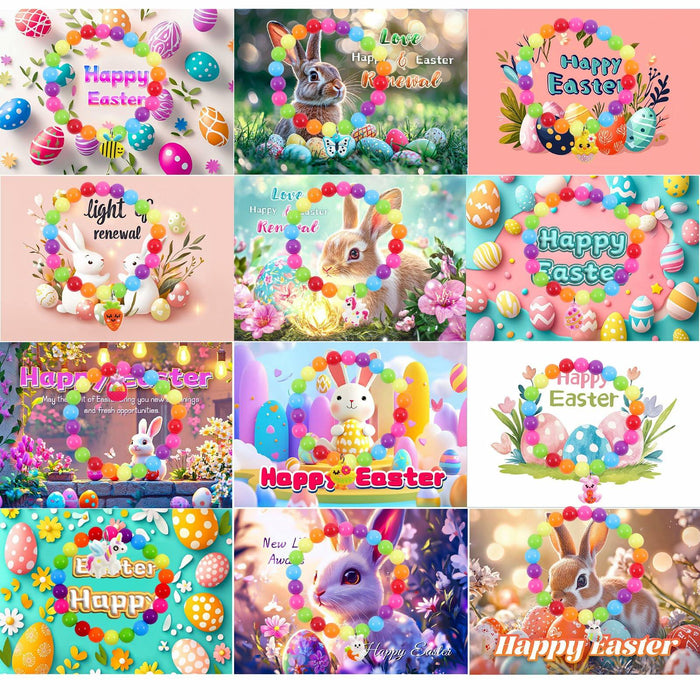 12PCS Easter Bunny Bracelets with Cards Basket Stuffers Eggs Fillers by Deal US