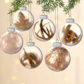 Syhood 6 Pcs Farmhouse Christmas Ball Ornaments 3.15 Inch Clear Plastic by Deal US