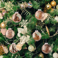 Syhood 6 Pcs Farmhouse Christmas Ball Ornaments 3.15 Inch Clear Plastic by Deal US