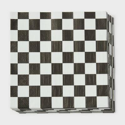 Spritz Checkered Print Lunch Napkin 30ct - Red Checkered Design by Deal US