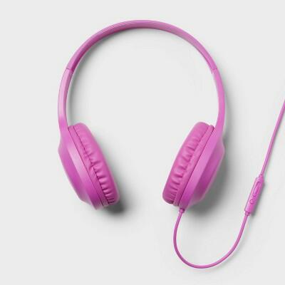 Heyday Wired On-Ear Headphones Neon Violet 3.5mm Jack Pink by Deal US