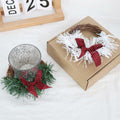 [Like New] Christmas Wreath Brown Candle Rings Bow Eucalyptus Garland Candle Holder by Deal US