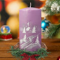 [Like New] Christmas Wreath Brown Candle Rings Bow Eucalyptus Garland Candle Holder by Deal US