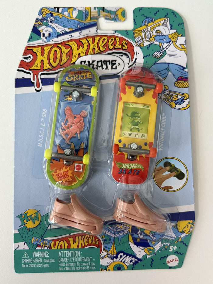 Hot Wheels Skate Miniature Finger Skateboard Set 2 Pack with Accessories by Deal US