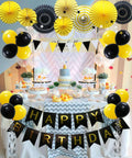 ADLKGG Navy Blue Silver Black Birthday Party Decorations Banner Balloons Set by Deal US