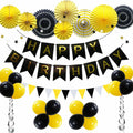 ADLKGG Navy Blue Silver Black Birthday Party Decorations Banner Balloons Set by Deal US