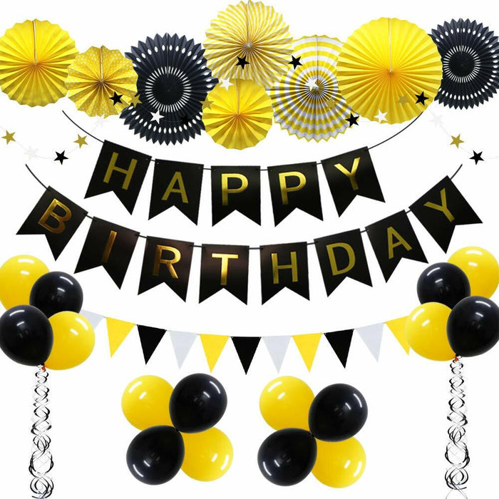 ADLKGG Navy Blue Silver Black Birthday Party Decorations Banner Balloons Set by Deal US